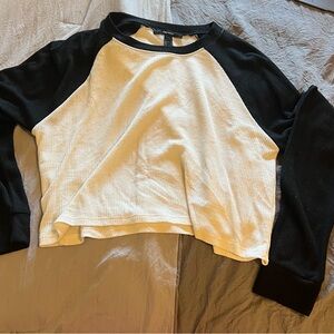 Forever 21 Black and White Crop Top